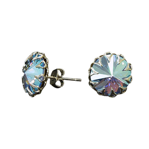 Auskarai "Vintāžš (Šviesiai safyro blizgesys)" su Swarovski™ kristalais